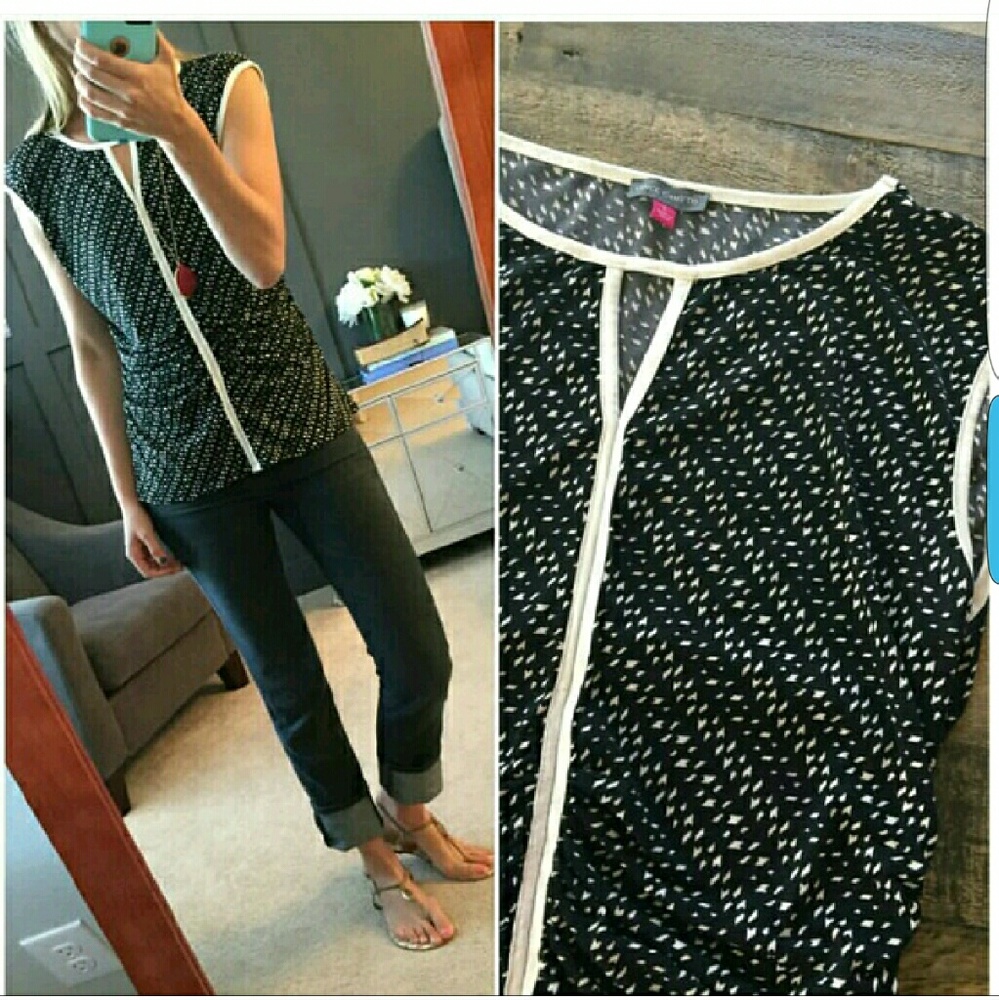 Black & White Sleeveless Shirt