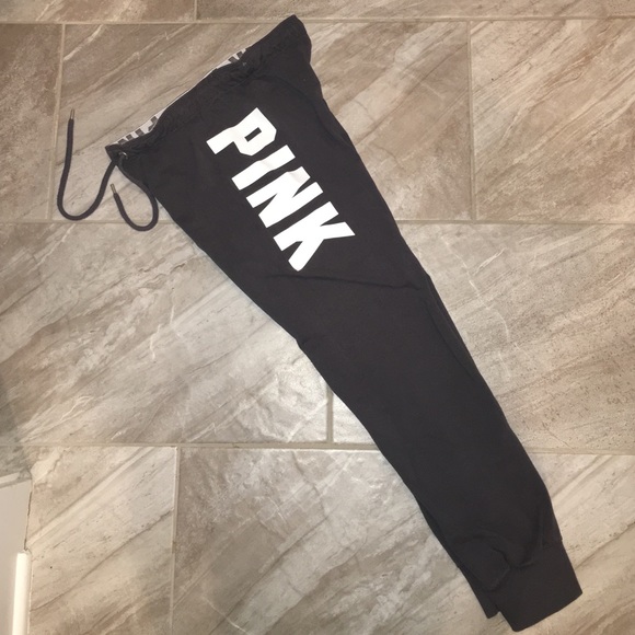 PINK Victoria's Secret Pants - PINK JOGGERS w drawstring GRAY