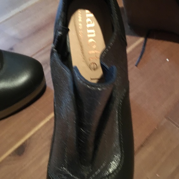 Silver leather wedge booties - Picture 3 of 4