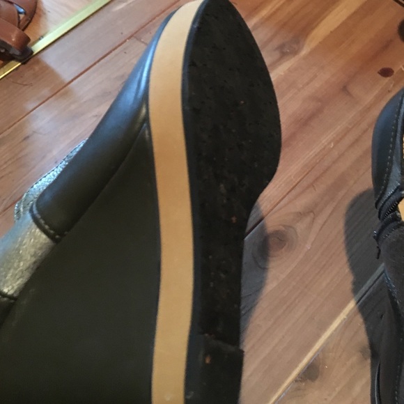 Silver leather wedge booties - Picture 4 of 4