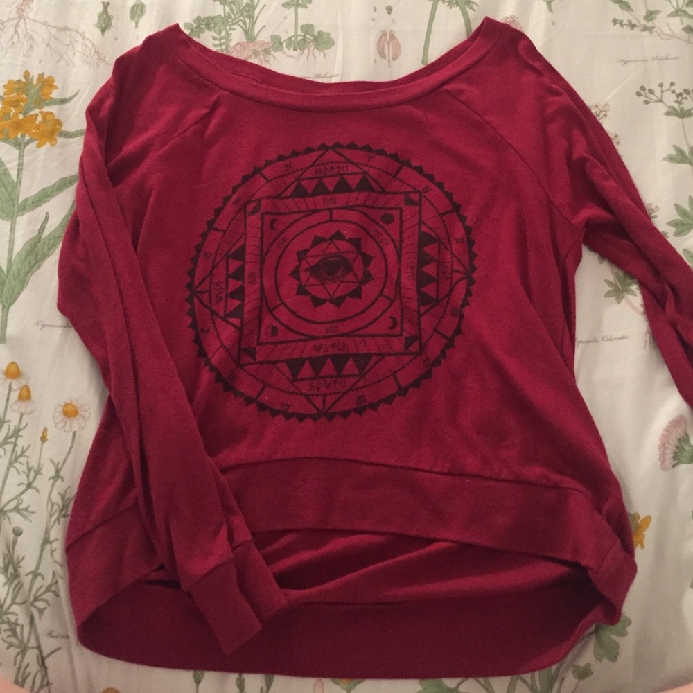 Hippie Mandala Maroon Long sleeve