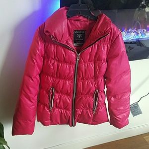 Pink Guess brand puffy jacket