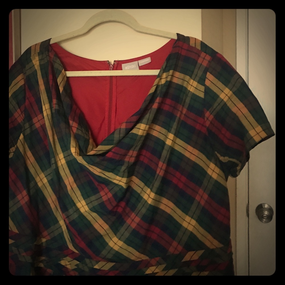Vibrant Cotton Plaid Dress by eShakti size 20