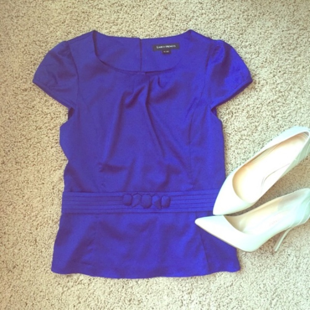 Peplum top in royal blue