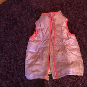 puffer down vest pink and orange super cute!