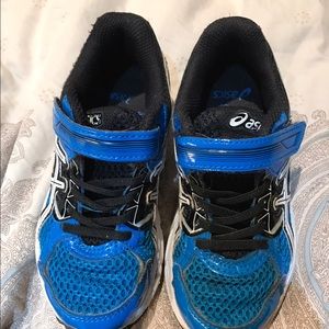 Toddler Size 11K Asics blue and Black
