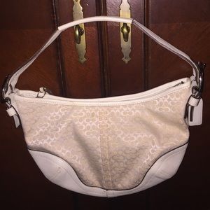 Small white coach purse