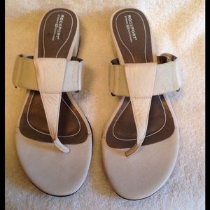 Rockport Leather Sandals, Cream Color, like new