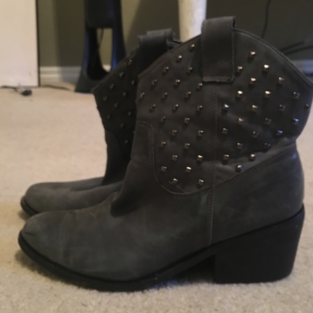 Grey rhinestone boots!