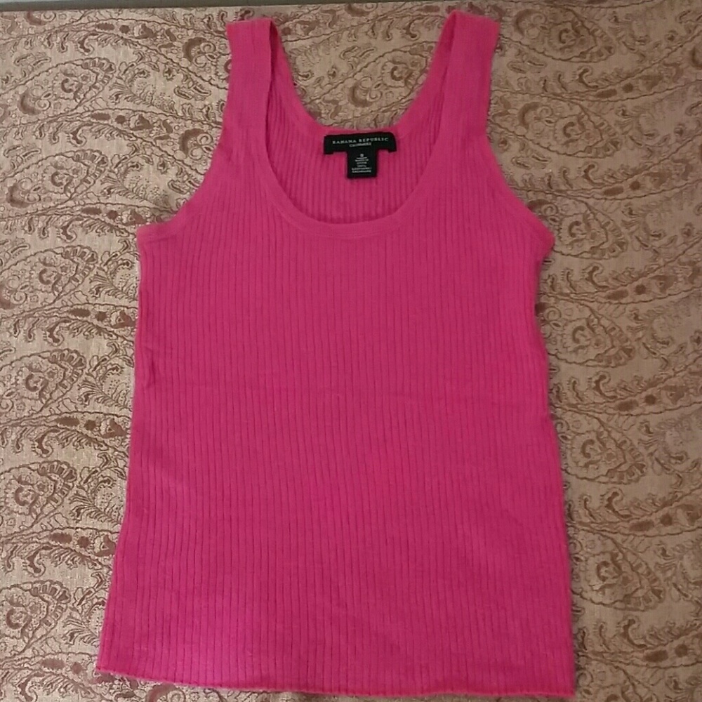 Banana Republic raspberry cashmere tank top