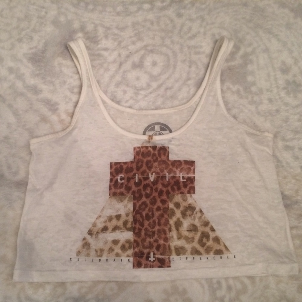 Civil Celebrate Difference cheetah cross crop top