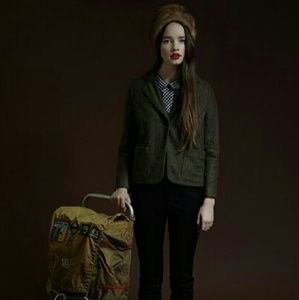 Dear Creatures Tudor Blazer tweed olive small