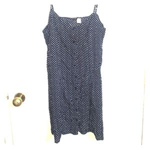 ADORABLE BLUE AND WHITE SLIP BUTTON DOWN DRESS