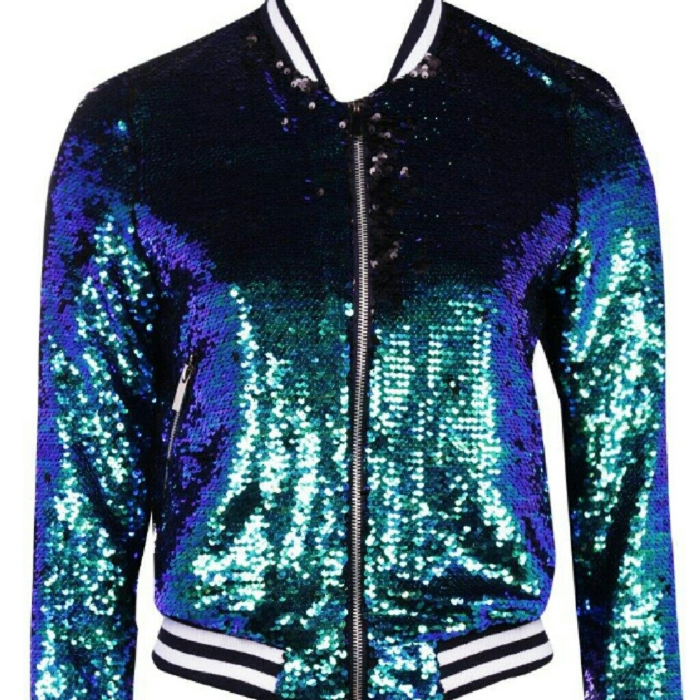 Sequin bomber jacket