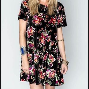 Show Me Your Mumu Black Floral Velvet Mini Dress