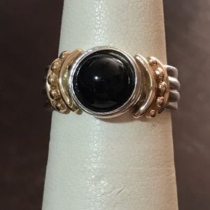 Onyx, Sterling Silver, & 14KT Gold shoulder pieces!