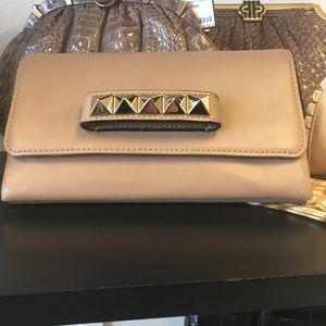 Valentino nude stud clutch