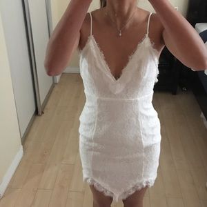 NBD white mini dress