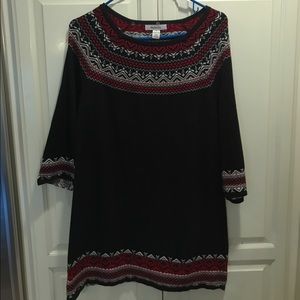 Style & Co. Blk Aztec Sweater, Matching Scarf