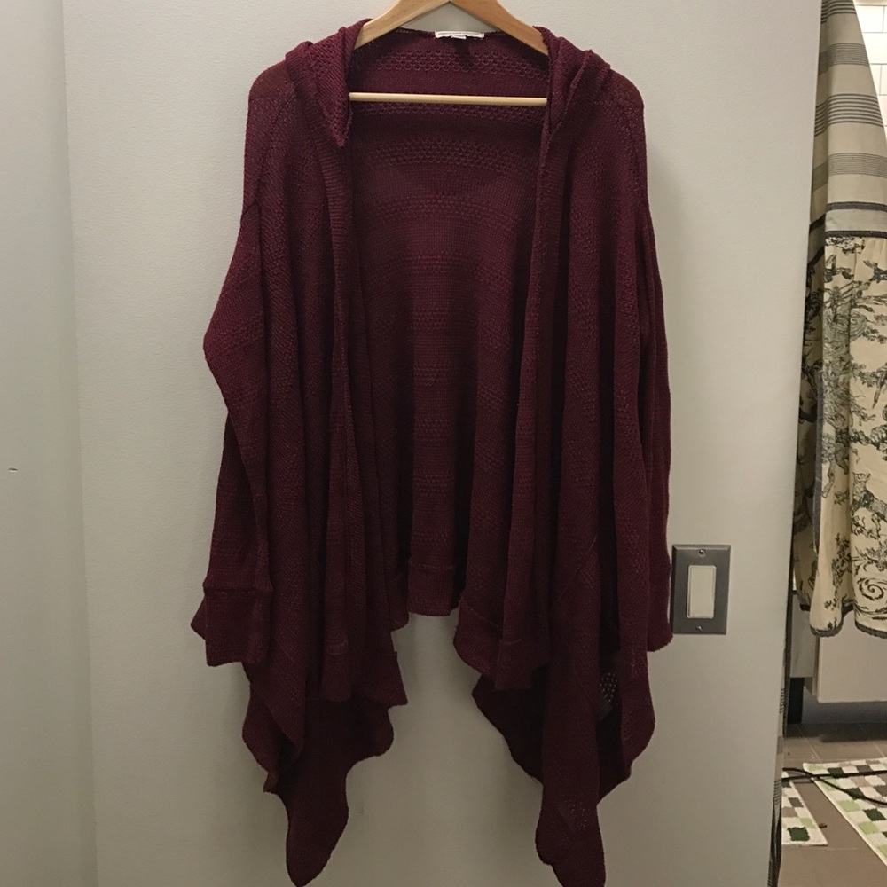AE Maroon Drapey Cardigan