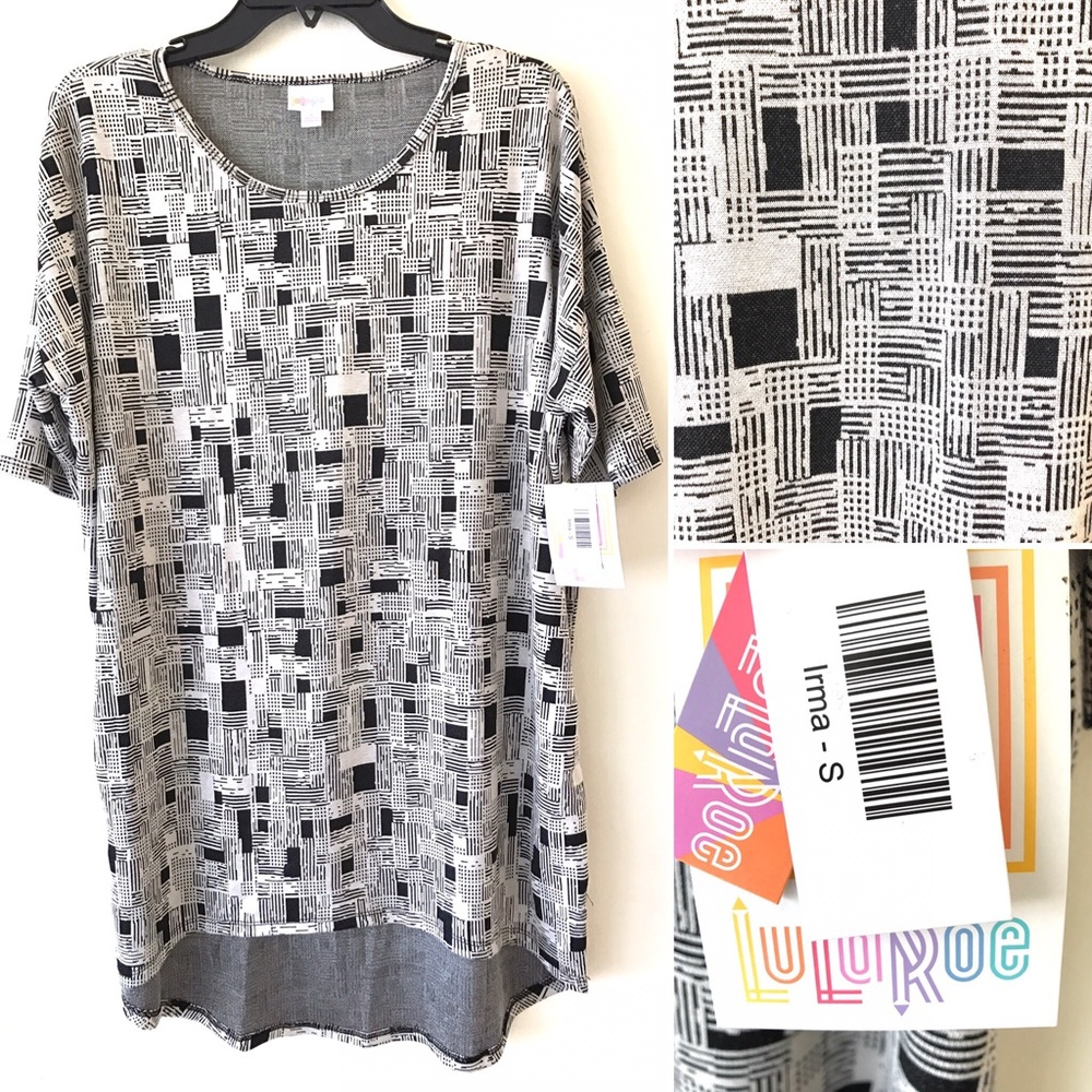 LulaRoe NWT Small Irma Black and White Tunic