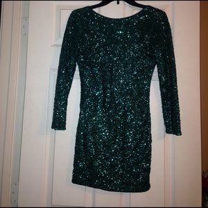 H&M sequin dress in emerald green