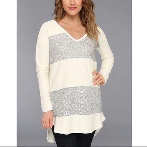 Free People Sequin Stripe Sweater