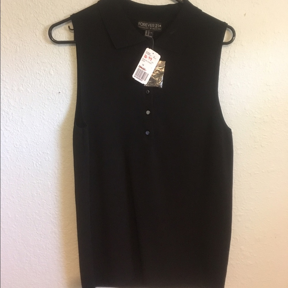 New with tags collared black shirt
