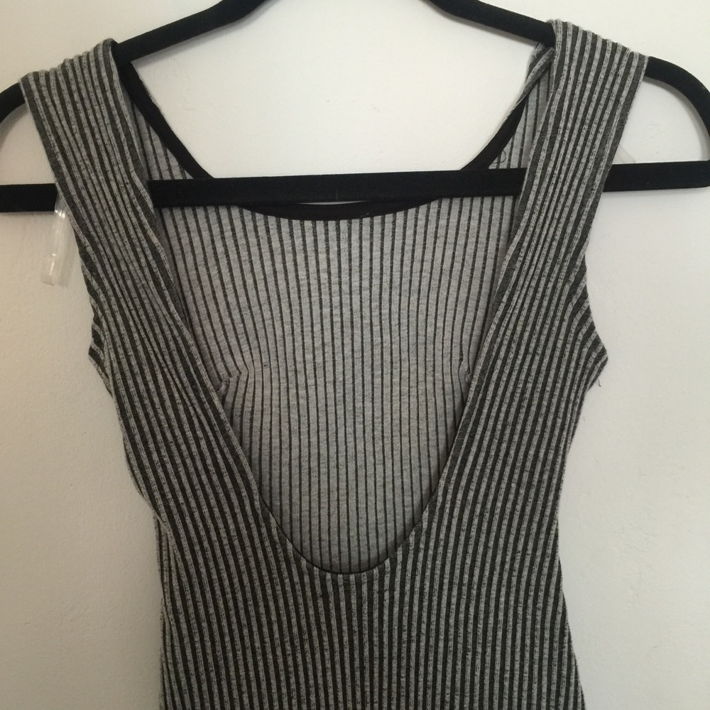 Grey pinstriped classy, sexy, elegant Dress - Picture 2 of 3