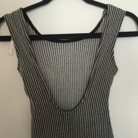 Grey pinstriped classy, sexy, elegant Dress - Picture 2 of 3