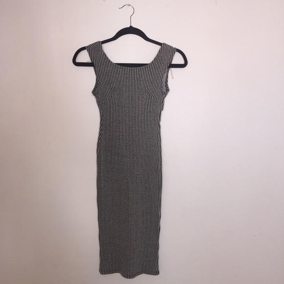 Grey pinstriped classy, sexy, elegant Dress - Picture 3 of 3