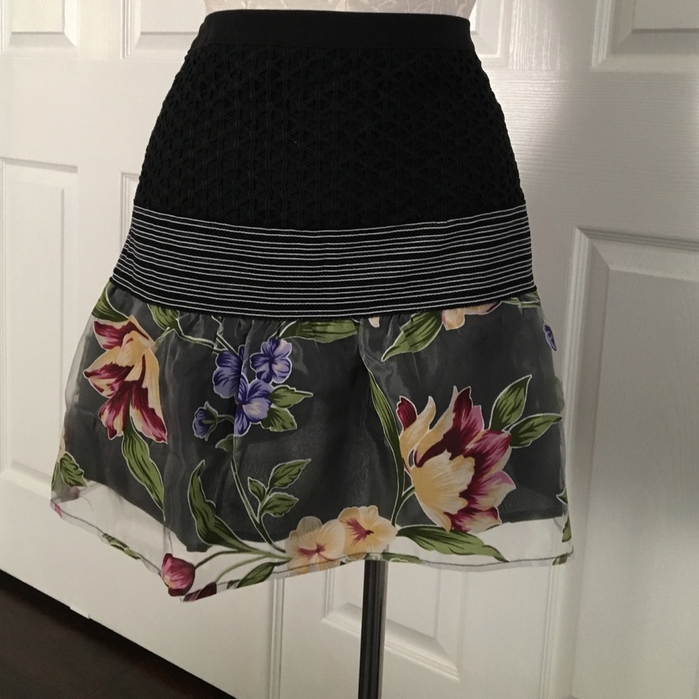 Endless Rose Floral & Eyelet Mini Skirt