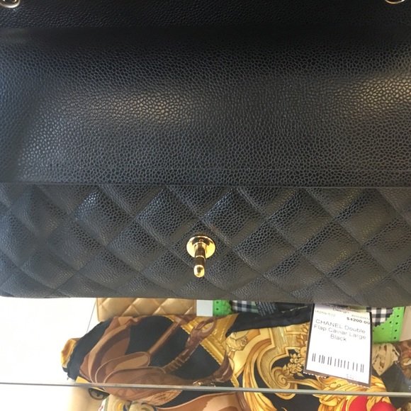 Chanel Black Quilted Caviar Small Classic Double Flap Bag  Chanel caviar purse