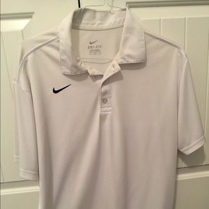 White Men's Nike Dri Fit Polo size Large