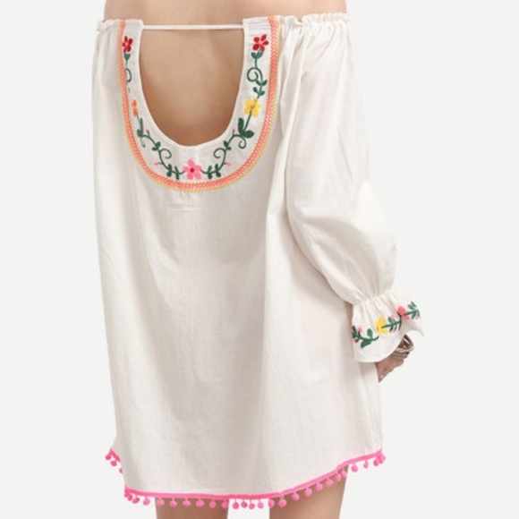 Off shoulder embroidered Shift dress. Price firm - Picture 2 of 6