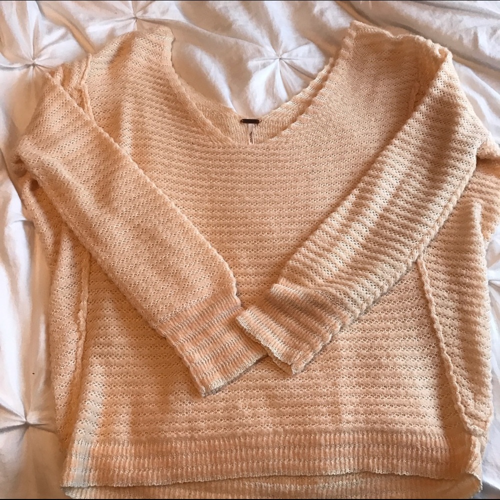 Pink striped Free People sweater