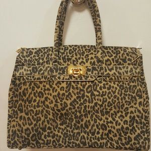 Handmade Leopard print suede Bag