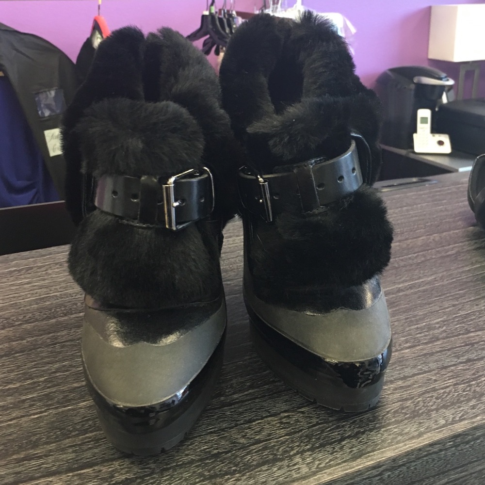 Furry Burberry heels