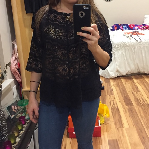 Free People black lace top - Picture 2 of 3