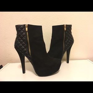 Black platform ankle boots