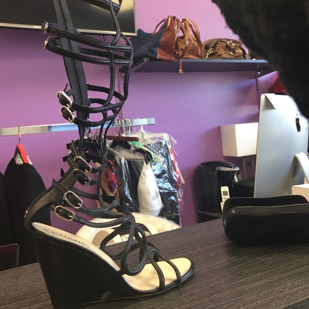 Chanel gladiator wedge