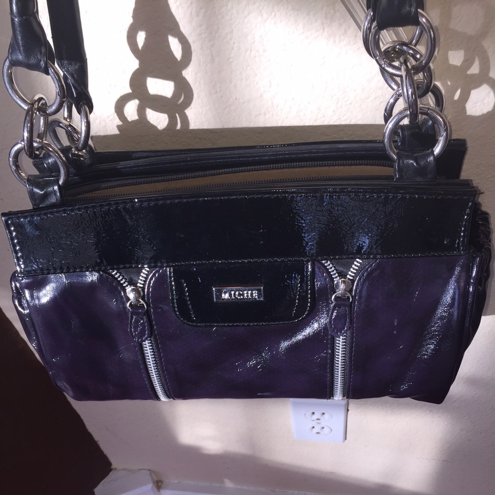 Plum and Black Miche Classic Shell (only)