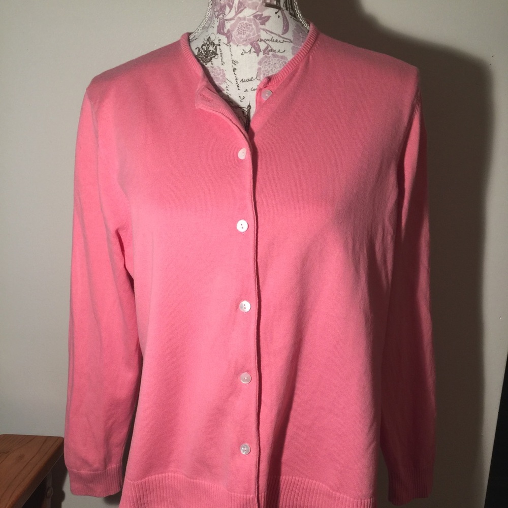 Lands End light pink cotton sweater