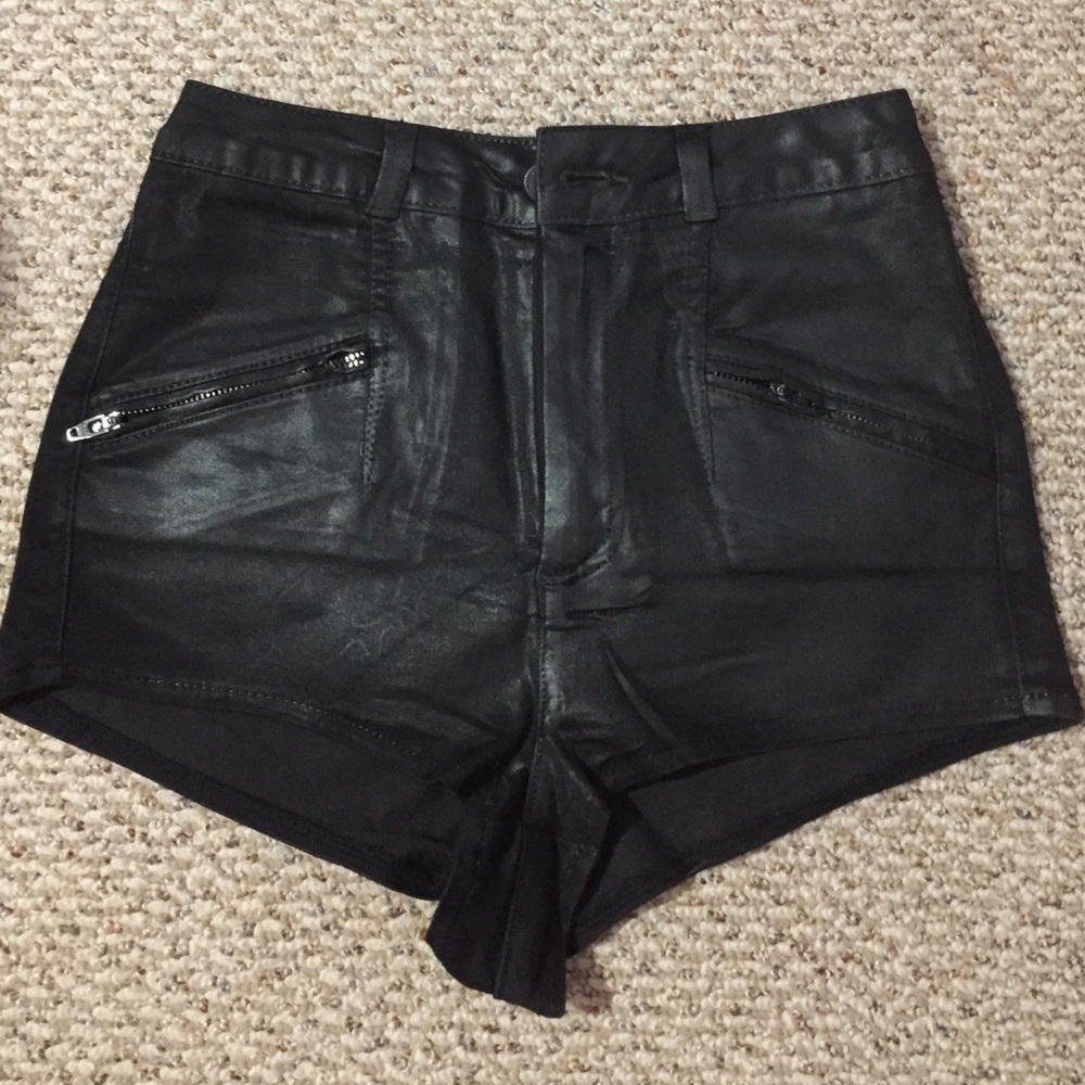 TOPSHOP leather shorts