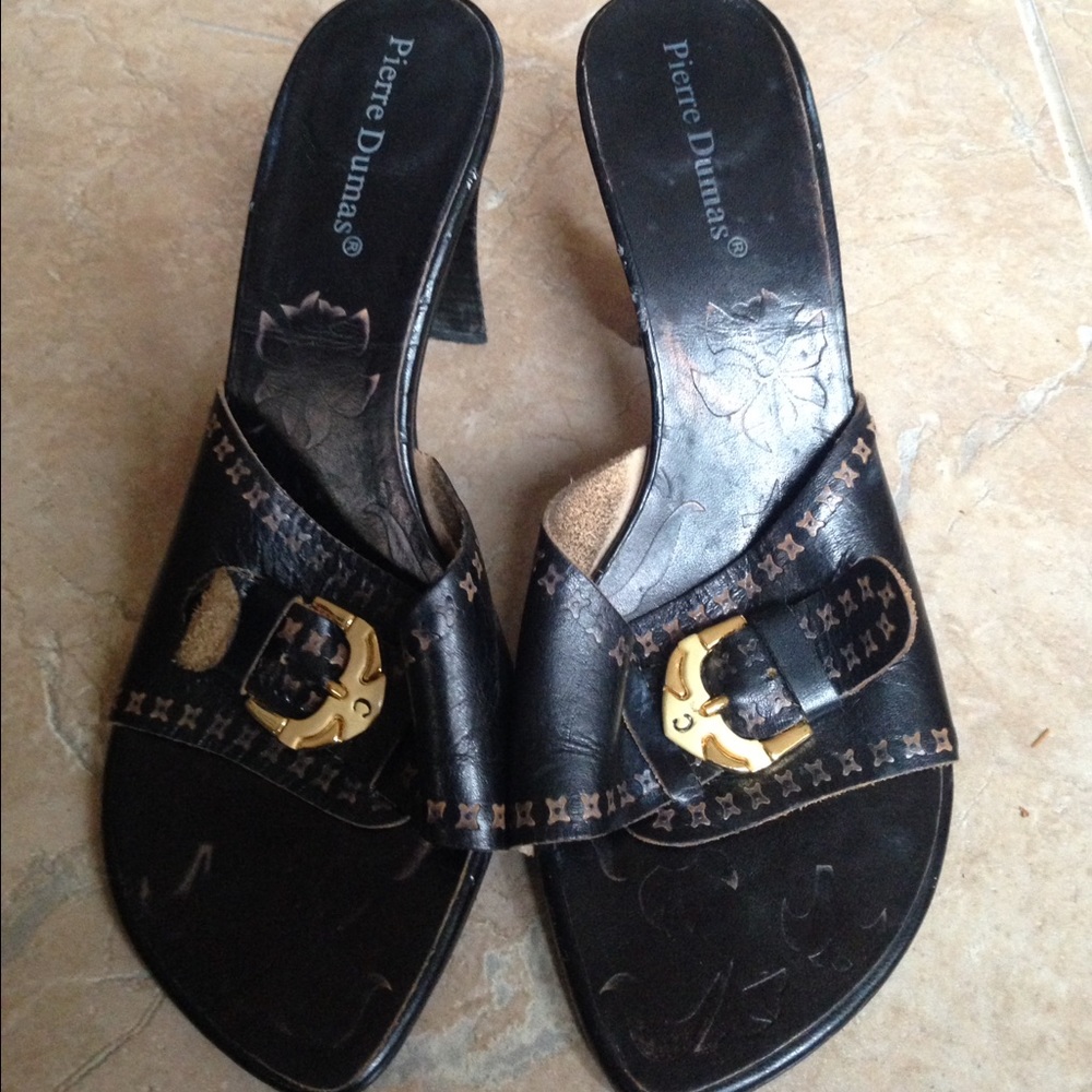 Pierre Dumas Black strapless heels