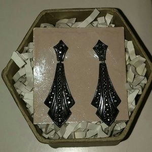 Silver Earrings Art Deco