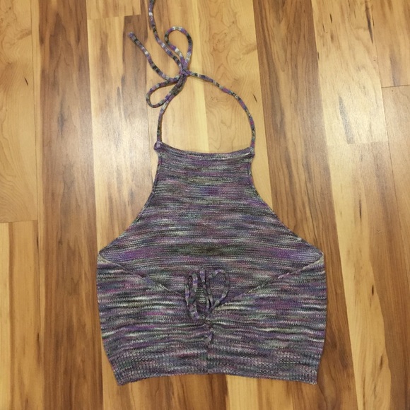 Multicolor halter crop top - Picture 2 of 4