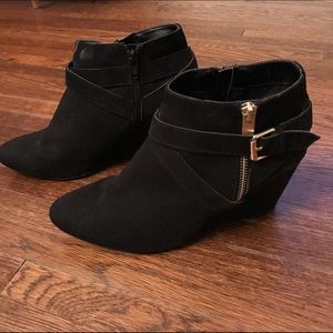 Black Wedge Booties 8.5