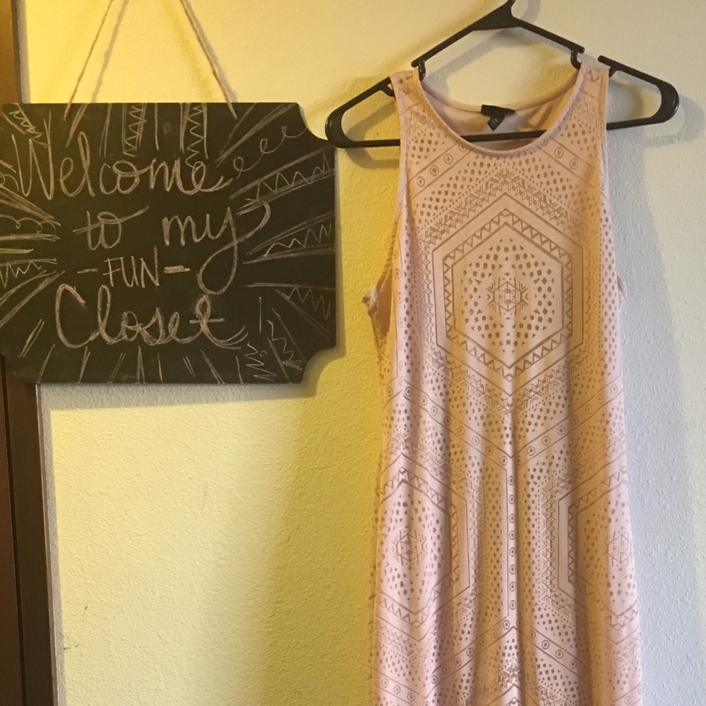 Long blush pink dress