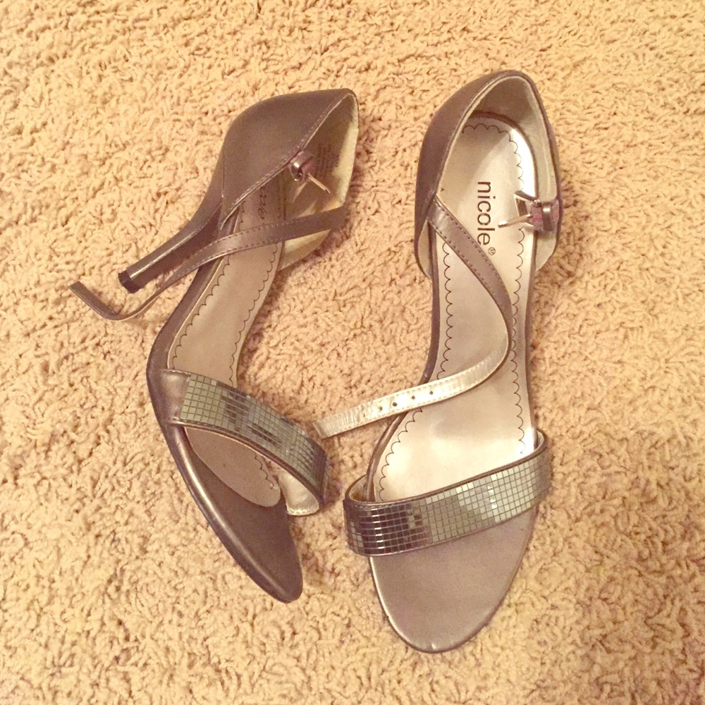 ✅ FINAL PRICE🌈Bronze dark gray high heels sandals